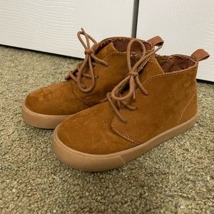 Baby gap boys brown short lace up boots with zipper in cognac size 10